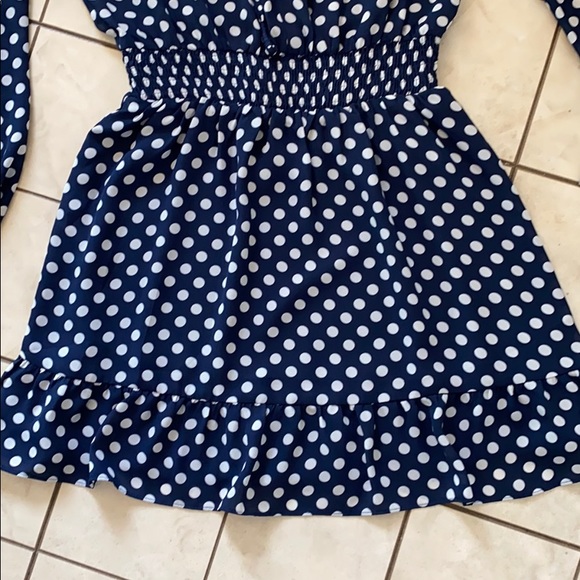 Tularosa Blue/White Polka Dot Mini Dress - Picture 5 of 6